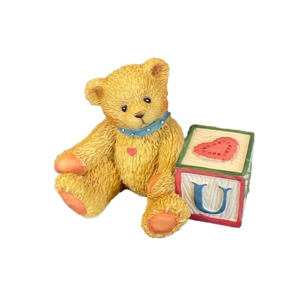 Cherished Teddies Alphabet Block Letter “U” 158488U - 1995 Enesco No Box